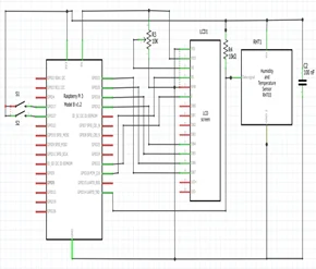 Diagrama técnico de circuito eletrônico em desenvolvimento
