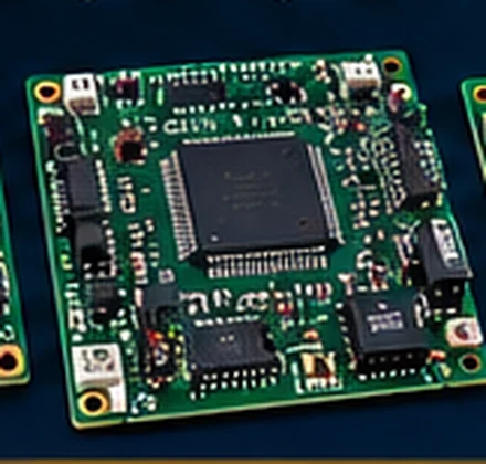 Ilustração de PCI com microcontroladores e SMD